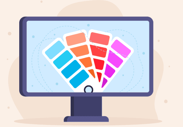 Illustration showing different colors on a computer screen