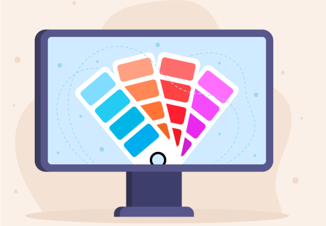 Illustration showing different colors on a computer screen