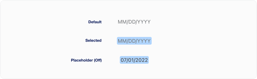 States of Input Text