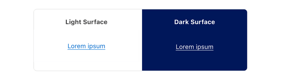 Example of tertiary cta on light and dark surface