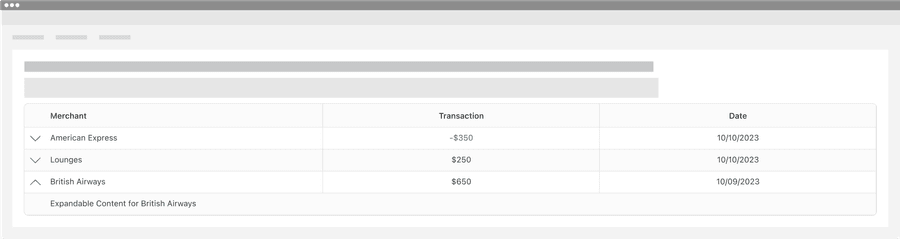 expandable row example