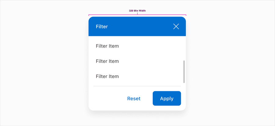 Filter Items Responsive