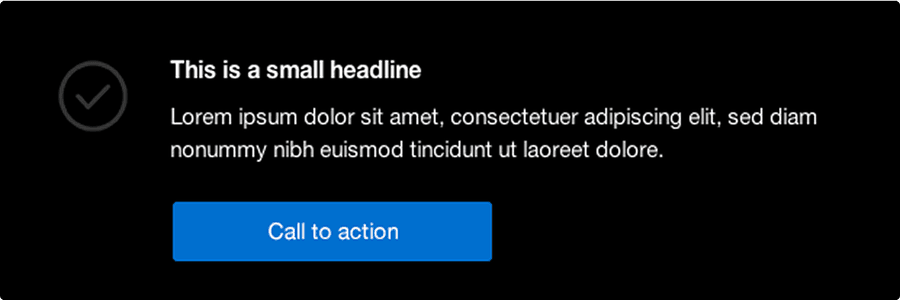 Dark Grey Check next to heading, Dark Mode (illegible)