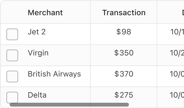 data table scroll example